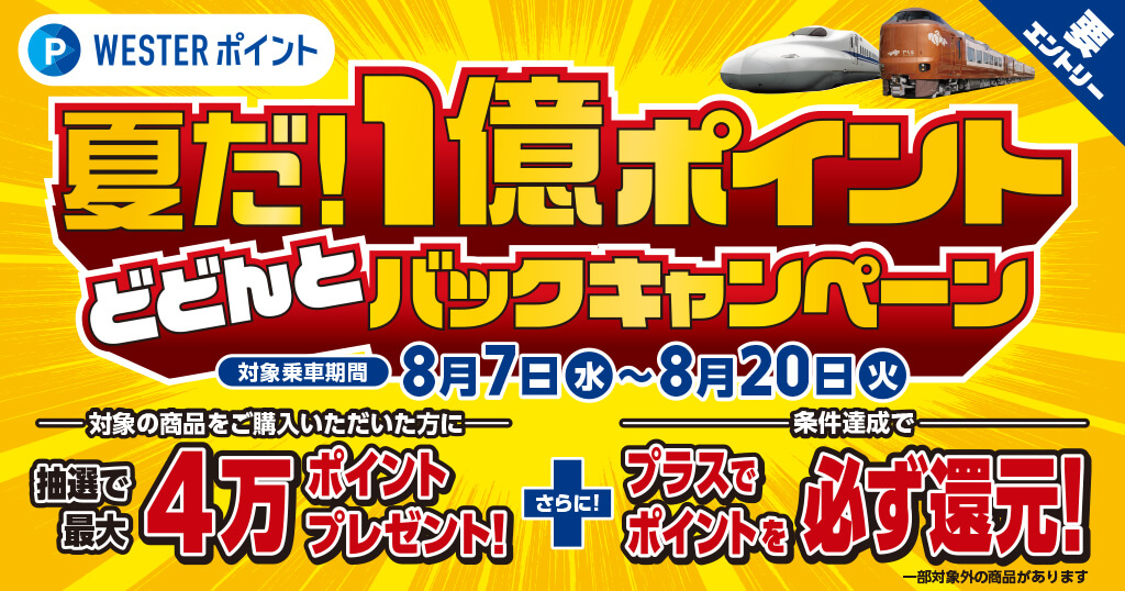 ＼夏だ！／1億ポイントどどんとバックキャンペーン