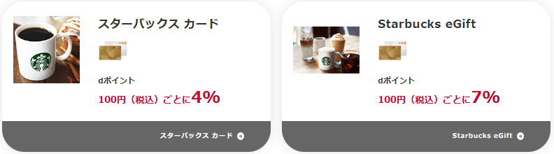 dカード スターバックス 優待