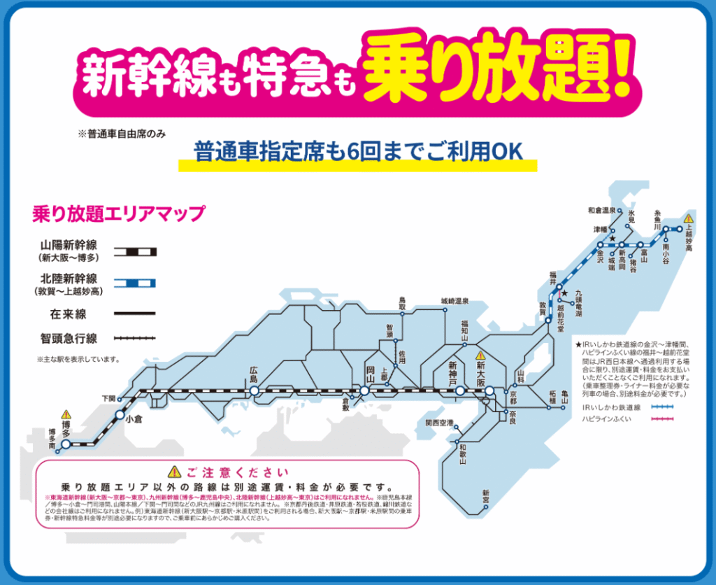 WESTERポイント全線フリーきっぷ2026 周遊区間