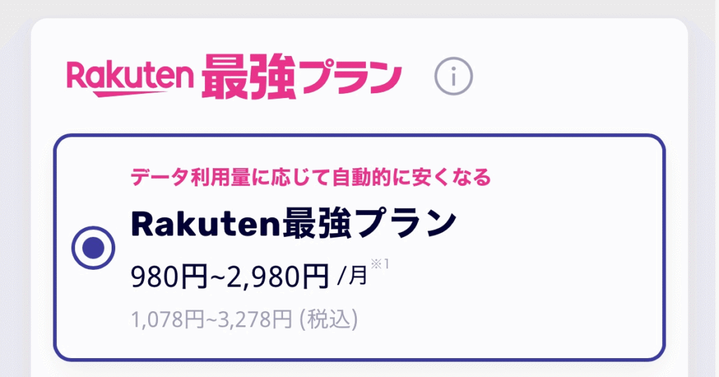楽天モバイル Android1円 購入手順❹