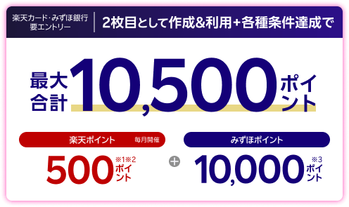 みずほ楽天カード 2枚目作成キャンペーン
